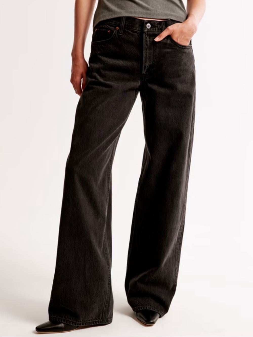 Abercrombie & Fitch The Ultra Loose Low Rise Jean in Black Denim